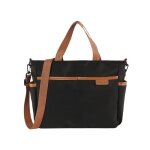 Sac a main femme - xjydncg - toile vintage - grande capacit� - plusieurs poches - noir