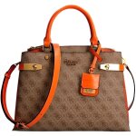Sac a main guess ref 56683 lto orange 33. 5 * 25. 5 * 13 cm tu marron