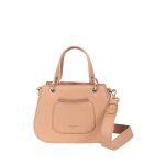 Sac port main hexagona en cuir ref 46667 sable 23 * 17 * 11cm
