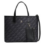 Sac � main noir / gris femme tommy hilfiger th icon satchel jacq