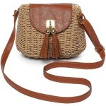 Sac � main en paille avec poign�e sur le dessus pour femme id�al pour la plage les voyages et lutilisation ...