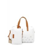 Sac � main - tamaris - lilo bowlingbag - cuir - blanc - zipp�e