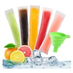 Sacs de moules � glaces diy - 100pcs - sans bpa - entonnoir inclus - 2 x 75 - sucettes glac�es maison ...