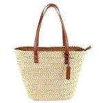 Sac paille femme zipper ete de plage sacs  main bandoulire tisss rotin porte paule fourre - tout ...