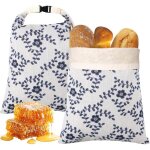 Sac � pain r�utilisable pour pain maison - lot de 2doublure en cire dabeille et ext�rieur en lin - 42 ...