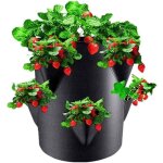 Sac de plantation pour fraisiers - pot � fraises en feutre - avec 6 poches lat�rales - pot de 26 litres ...