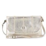 Sac pochette bandoulire femme en cuir vritable - double tree - dore