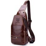 Sac de poitrine en cuir pour homme bullcaptain - marron - sac à dos bandoulière pour sport et voyage Sac de poitrine en cuir pour homme bullcaptain - marron - sac à dos bandoulière pour sport et voyage