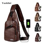Sac de poitrine pour homme - cuir pu - tanche - bandoulire simple