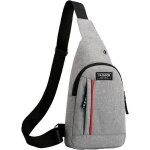 Sac de poitrine - homme - sacoche en cuir - bandoulire rglable - confort optimal - couleur grey