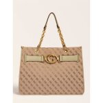 Sac port paule xxl  motif logo - guess jeans - femme u marron