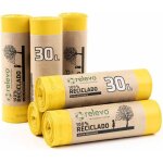 Sacs poubelle avec poign�es - ediliq - 30 l - 90 pi�ces - tr�s r�sistant - jaune - jetable - plastique ...