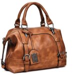 Sac pu cuir pour femme tendance boston sac � main vintage sac � bandouli�re(marron)