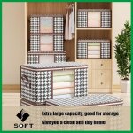 Sac de rangement pour couette - ulisem - lot de 2 - tissu non tiss� - pliable - fen�tre translucide