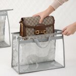 Sac de rangement - organisateur de sac � main - transparent - anti - poussi�re - paquet de 3 - gris