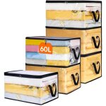 Sac de rangement - transparent - 60l - pvc - housse de couette pliable - poignes incluses