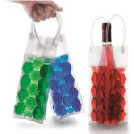 Sac de refrigeration pour bouteille . sac plastique. gel refrigerant sur 4 faces. hauteur 25 cm - largeur ...