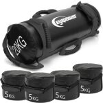 Sac de sable musculation 20kg + 4 poids tanches kettlebell - eyepower - power bag - noir - adulte - ...