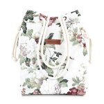 Sac seau femme a4 - amazinggirl - fleurs beiges - synthtique - bandoulire
