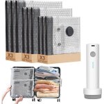 Sac sous vide vetement aspirateur avec pompe � videans fil 9 pi�ces(3x 50x40cm 3x 60x40cm 3x 60x50cm) ...