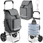 Sac - tectake - chariot de courses shopper 3 en 1 pliable avec sac isotherme capacit� 455l - gris