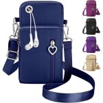 Sac  bandoulire - oxford - petit sac tlphone femme - tissu oxford - entre couteurs - bleu fonc ...