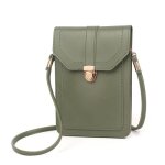 Sacs de tlphone portable - funmoon - vert - cuir pu - semi - rigide - fermoir porte - monnaie