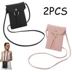 Sac � bandouli�re - femme - cuir artificiel - l�ger - 2pcs - compatible avec smartphone