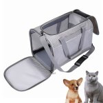 Sac de transport pour chat chien 45x30x30cm panier transport chiot chaton moins de 15kg respirant pliable ...