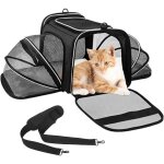 Sac transport chat chien extensible caisse de transport chat en maille respirante avec coussin amovible ...