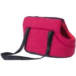 Sac de transport - 45x22x20cm - rouge - coton - pour petits chiens et chats
