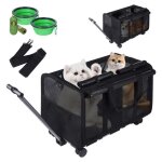 Sac de transport � roulettes - dnkelar - double compartiment - noir - 60x40x43 cm - pour chien et chat ...