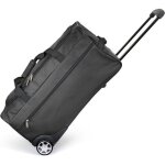 Sac de voyage trolley noir - grand sac � roulettes canne t�lescopique compartiment spacieux poche zipp�e ...