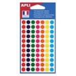 �tiquettes gommettes - agipa - rondes 8 mm - transparentes - 7 couleurs - r�sistantes � lhumidit�