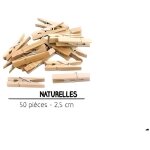 Mini - pince � linge - naturel - 25 cm - bois massif - 50 pi�ces - objets d�coratifs