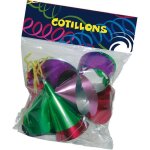 Sachet de 6 chapeaux pointus - mtal - adulte - accessoire de fte - intrieur - couleurs assorties