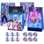 Sachets cadeau kpop demons hunters 12 pieces avec autocollants sacs papier cartoon pour bonbons gateaux ...