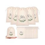 Sachet cadeau - nikcorp - 50 sachets en coton beige - 10x15 cm - cordon de serrage - �cologique