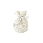 Sachet d�co dentelle broderie daisy 9x6cm ivoire beige ivoire cr�me �cru naturel taupe