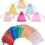 Sachets en organza - haopyou - 100 pcs - 7x9cm - mixte couleur - parfait pour bijoux et cadeaux