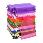 Sachets en organza - multicolores - lot de 100 - 10 x 15 cm - pochette cadeau - faveur de mariage Sachets en organza - multicolores - lot de 100 - 10 x 15 cm - pochette cadeau - faveur de mariage