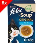 Felix soup slection de poissons 48x48g - soupes en sachets pour chat adulte
