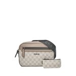 Sacoche bandouli�re - chabrand 890 - gris - toile enduite garnie cuir - bandouli�re r�glable amovible ...