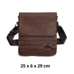 Sacoche bandoulire pour homme avec rabat - pvc vieilli - couleur marron