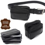 Sacoche de ceinture banane en cuir v�ritable homme poche de ceinture