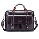 Sacoche en cuir pour ordinateur portable - 15 pouces - multi - compartiments - bandouli�re r�glable - ...