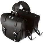 Sacoche cuir vachette 15l moto motard bagages valises custom chopper noir Sacoche cuir vachette 15l moto motard bagages valises custom chopper noir