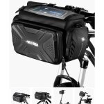 Sacoche de guidon de vélo 4l - noir - double fixation résistante avec bandoulière amovible Sacoche de guidon de vélo 4l - noir - double fixation résistante avec bandoulière amovible