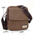 Sacoche homme bandouliere homme en toile sac portés épaule pour loisir voyage ecole - café Sacoche homme bandouliere homme en toile sac portés épaule pour loisir voyage ecole - café