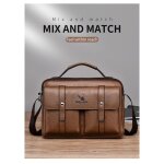 Sacoche homme bandouli�re vintage simili cuir multipoche �l�gante et pratique pour travail affaires business ...